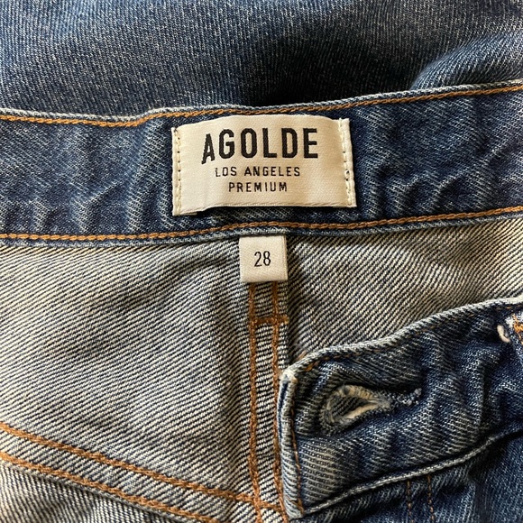Agolde Womens Jamie Straight Leg Feel Good Distressed Jean Size 28 Frayed Hem - Picture 4 of 7